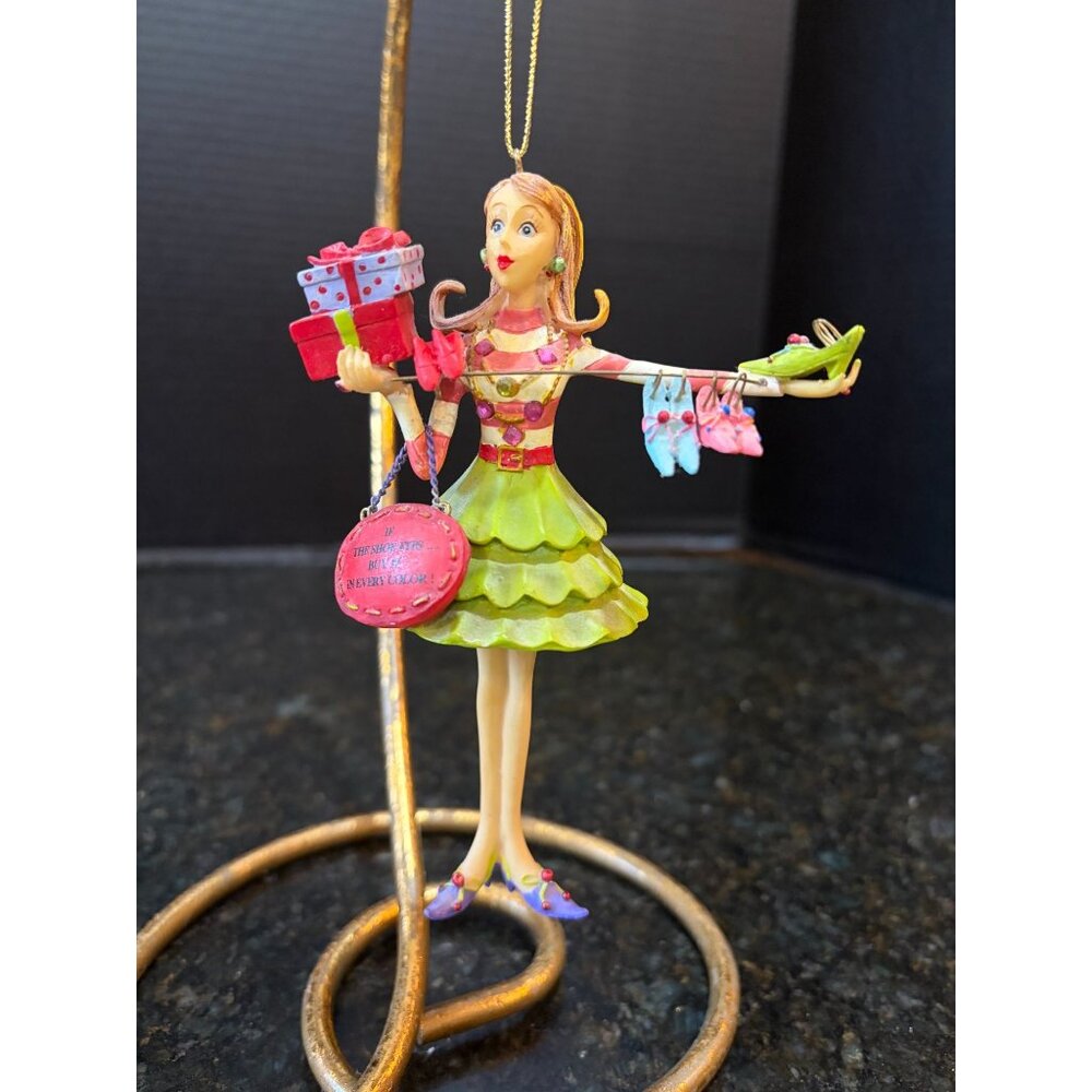 Glam Girl "If the Shoe Fits, Buy it in Every Color" Resin Ornament